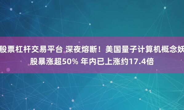 股票杠杆交易平台 深夜熔断！美国量子计算机概念妖股暴涨超50% 年内已上涨约17.4倍