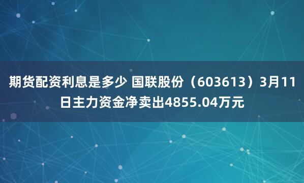 期货配资利息是多少 国联股份（603613）3月11日主力资金净卖出4855.04万元